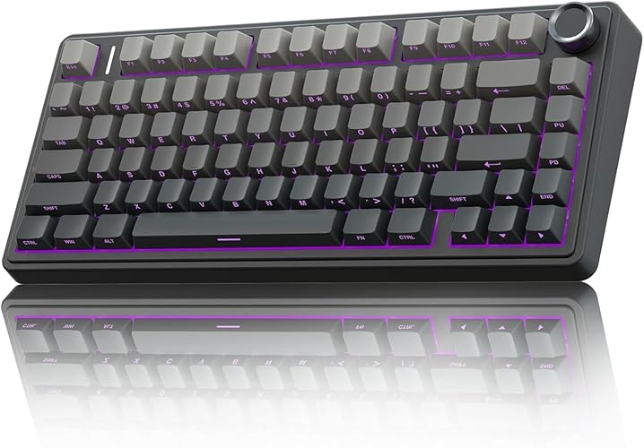 AULA F75 Pro Wireless Mechanical Keyboard,75% Gasket Hot Swappable Custom Keyboard,RGB Backlit,Pre-lubed Reaper Switches,Side Printed PBT Keycaps,2.4GHz/USB-C/BT5.0 Mechanical Gaming Keyboard - F75 Pro-Black