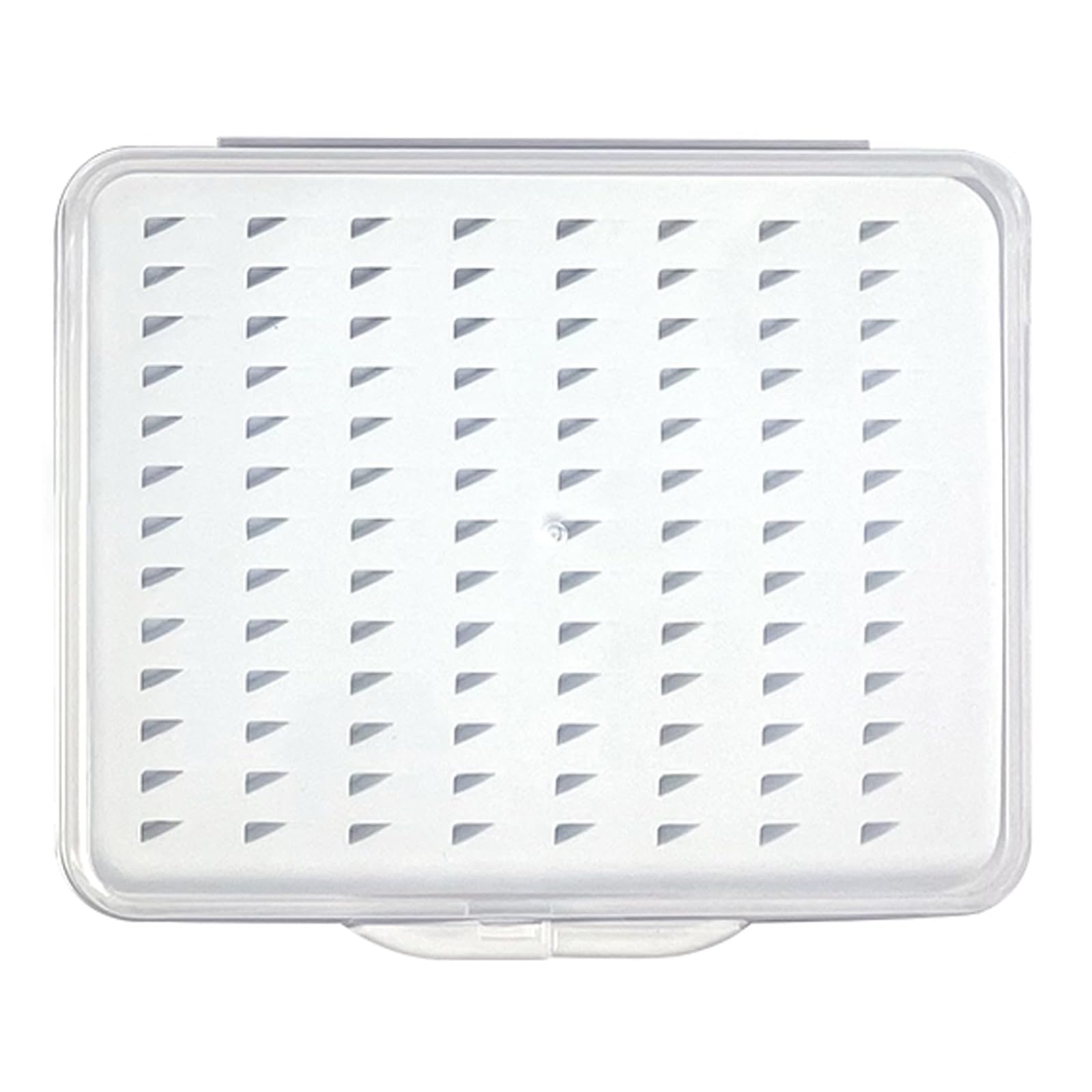 VBSYUYQ Slim Fly Fishing Box, Clear Lightweight ABS Trout Flies Storage Box with Thin Foam Insert, Waterproof 4-Compartment Tackle Box for Fly Fishing Lures Hooks Accessories