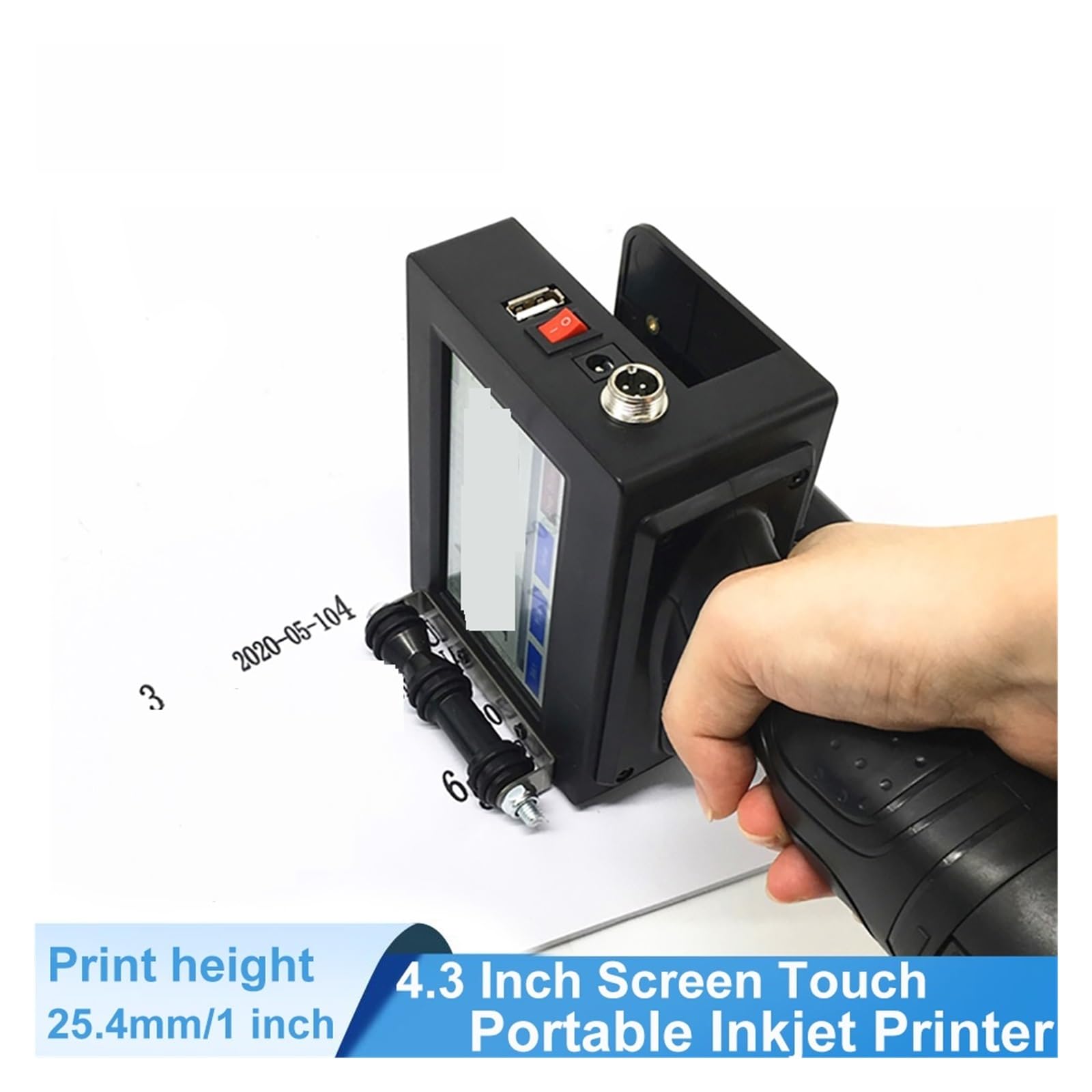 1 Cal 25.4mm Zraszacz Przenośna Drukarka 4.3 Dotykowa Atramentowa Laserowa Etykieta Z Kodem Wkład Atramentowy Ręczna WyraźNy Druk Atramentowy(1 Printer 5 inks)