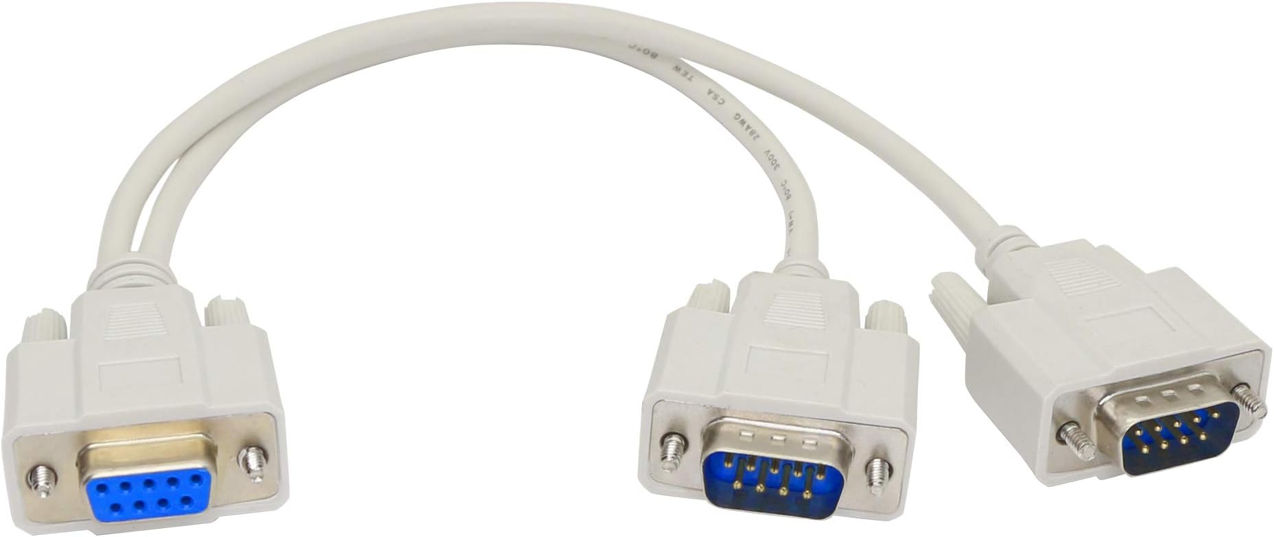 30cm DB9 Y Splitter Cable DB9 9 Pin 1 Female ale to 2 Male Rs232 Serial Splitter Adapter Straight-Through Cable YOUCHENG for Connect Various Serial Interface Devices