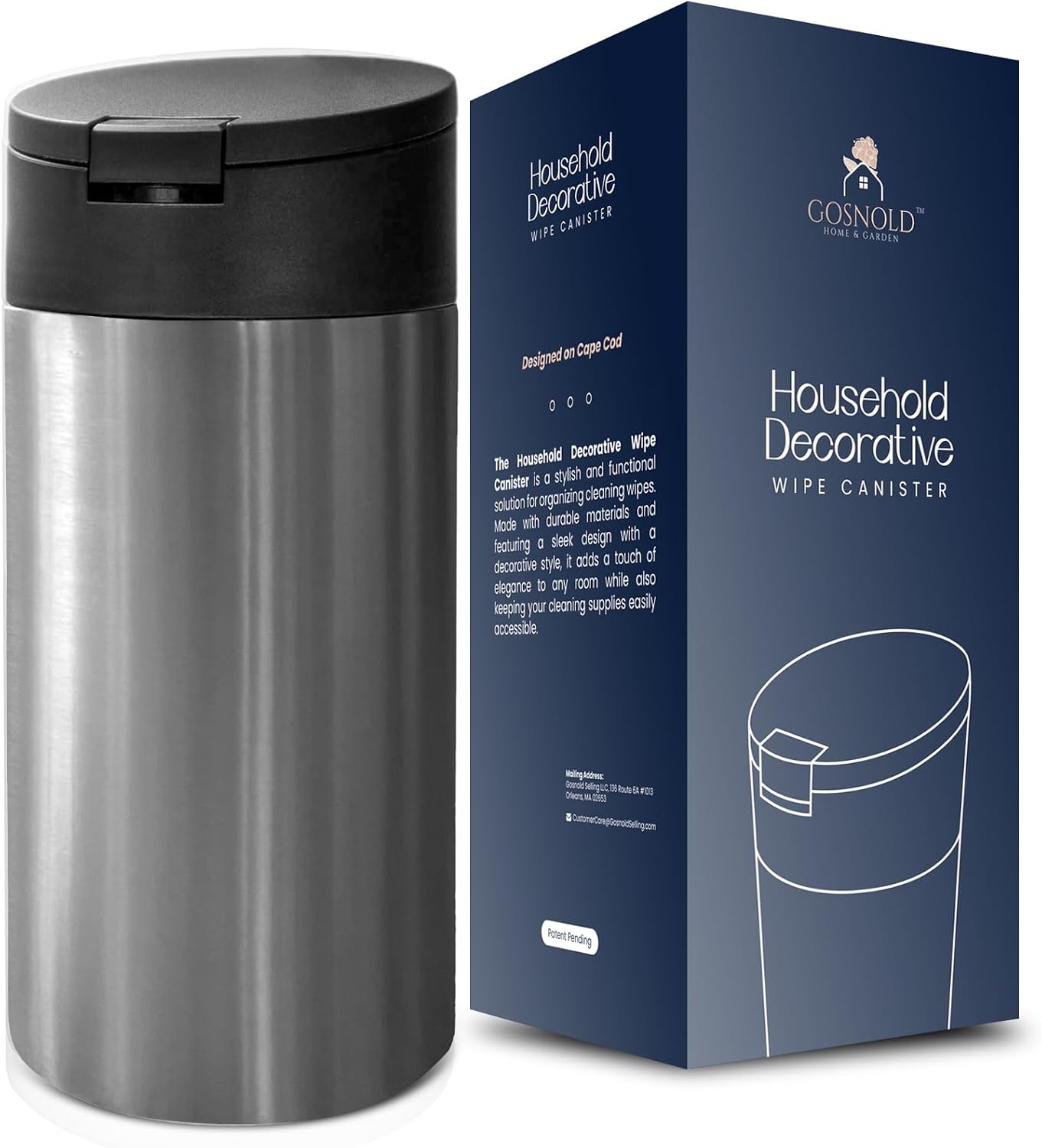Extra Large Refillable Wet Wipes Dispenser (Black Lid) | Fits Clorox, Lysol, Bleach, Disinfecting Wipes | Durable Reusable Wipes Holder for Kitchen, Bathroom, Office, School | Gosnold Home & Garden