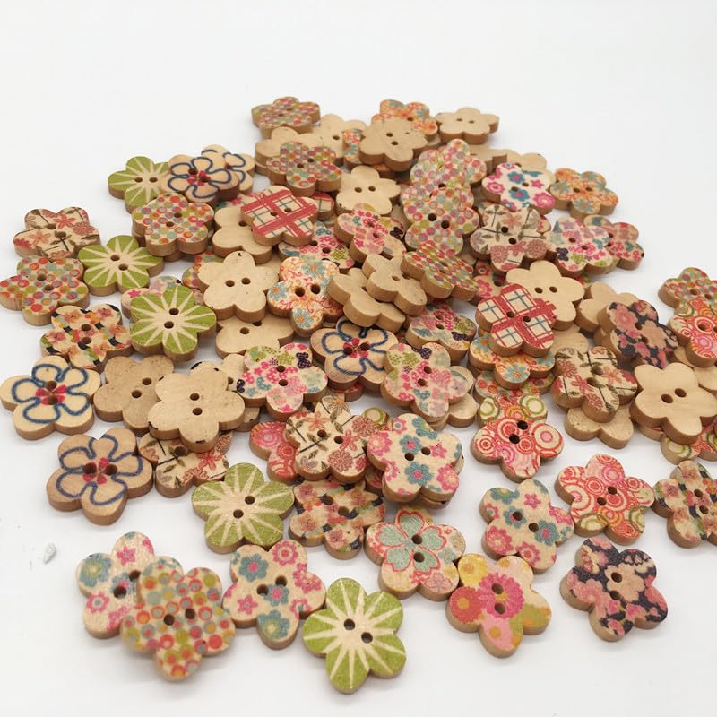 1000 Bottoni in Legno Carini da 18 mm, Bottoni in Legno Carini Dipinti a Mano Fai da Te Dipinti a Mano, usati per Accessori di Abbigliamento, Bottoni per Cucire Abbigliamento