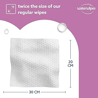 WaterWipes Adult Care Sensitive Wipes, 90 Wipes (3 Packs), Extra Large, Water-Based Wet Wipe, Designed for All Over Cleansing