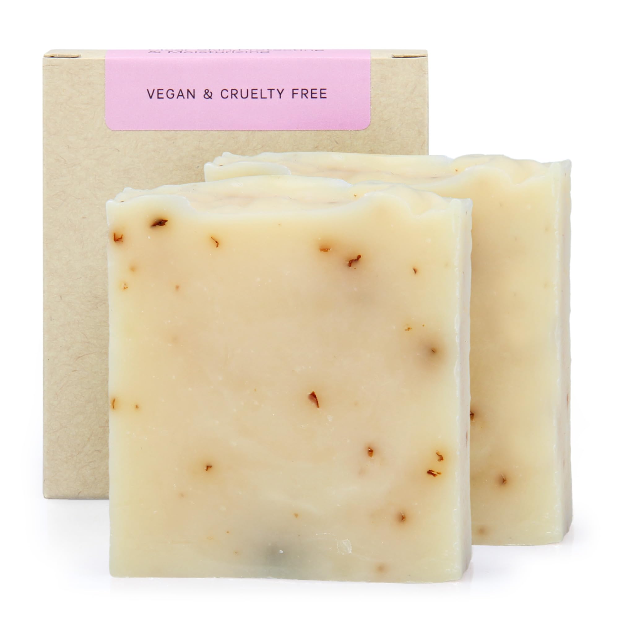 Organic Rose Soap Bar X2 - Handmade, Natural Castile Soap Bar Moisturizing Bar Soap for Women Gift, Made with Rose Essential Oil and RoseWater. (2PK) 4.2 Oz Each