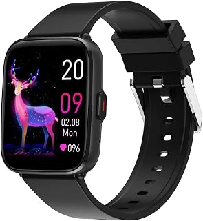 VENEZIANA Relojes Inteligentes， 1.69 en HD Rastreador de Fitness de Pantalla táctil con Monitor de sueño, calorgas del podómetro de Brazalete Deportivo (Color : Black)