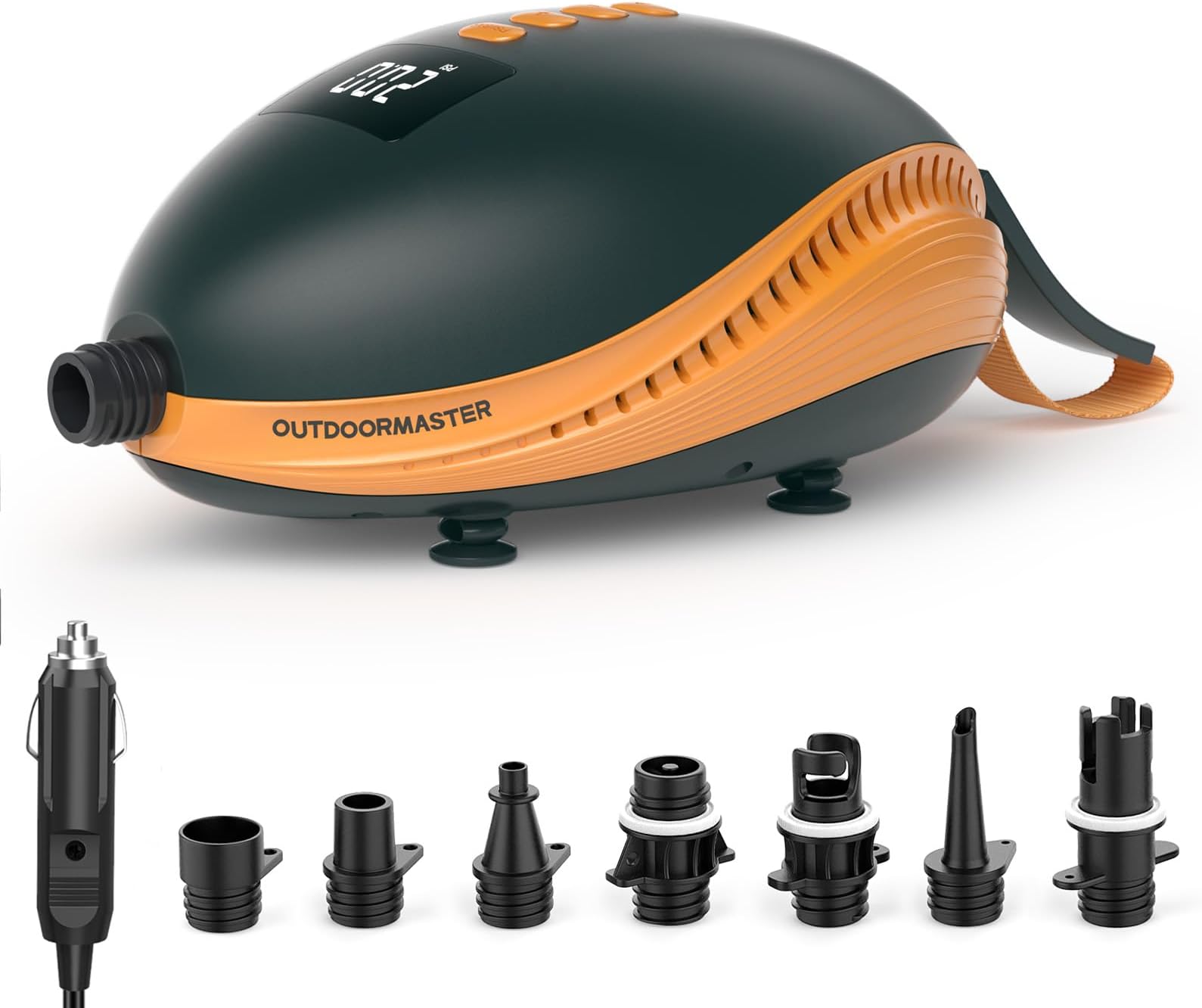OutdoorMaster 20PSI High Pressure Paddle Board Pump Electric Dolphin -Quick Portable SUP Air Pump,Auto-Off &12V DC Car Connector Electric Pump for Inflatable Stand up Paddle Boards,Boats,Inflators