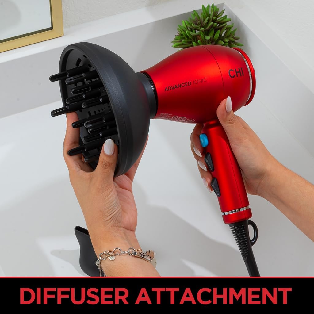 CHI 1875 Series Advanced Ionic Compact Hair Dryer, Blow Dryer For Ultra-Fast Hair Drying, Reduces Frizz & Increases Shine, 3 Heat + 2 Speed Settings