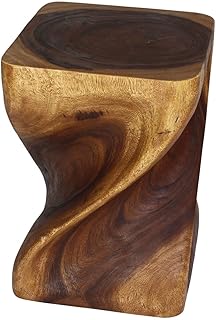 Haussmann® Big Twist Wood Stool Table 14 in SQ x 20 in H Walnut Oil