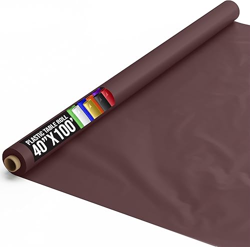 Rollo de plástico para cubierta de mesa para banquetes, Marrón
