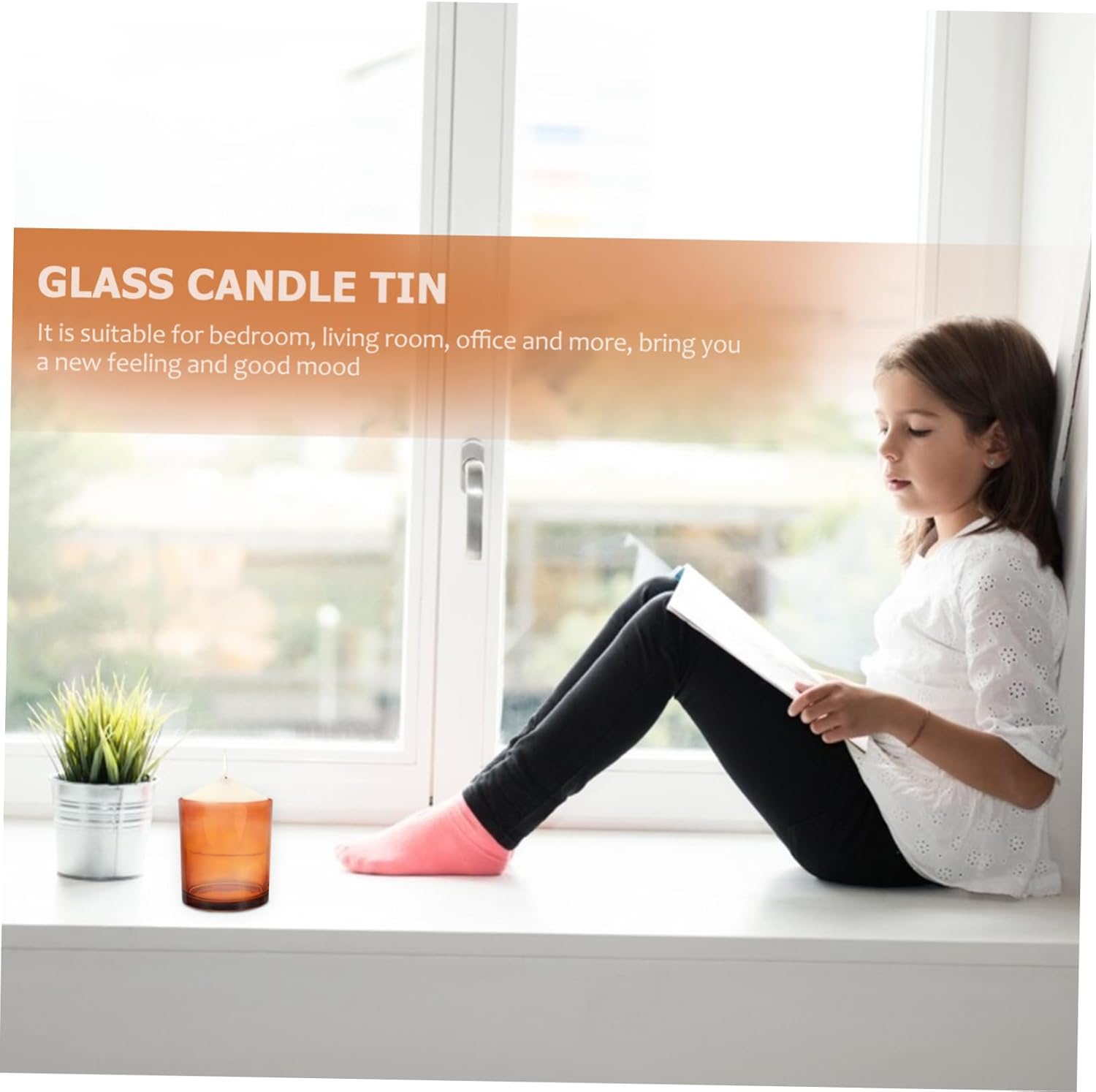 OHPHCALL 4sets DIY Aromatherapy Scented Candle Jar Glass Candle Tin Lids Jars for Decorations