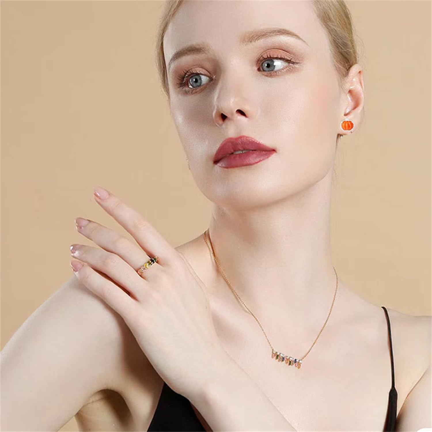 Pumpkin Stud Earrings for Women Unique Fashion Earrings Halloween Party Costumes Earrings Thanksgiving Day Jewelry Gifts - Image 2