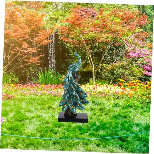 Ornement extérieur paon résine, sculpture compacte pour terrain de jardin