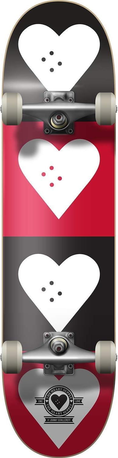 Heart Supply Quad Logo Complete Skateboard -7.75 Black/Red