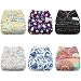 Mama Koala Pocket Cloth Diapers, 6 pcs + 6 Inserts, Halo, One Size