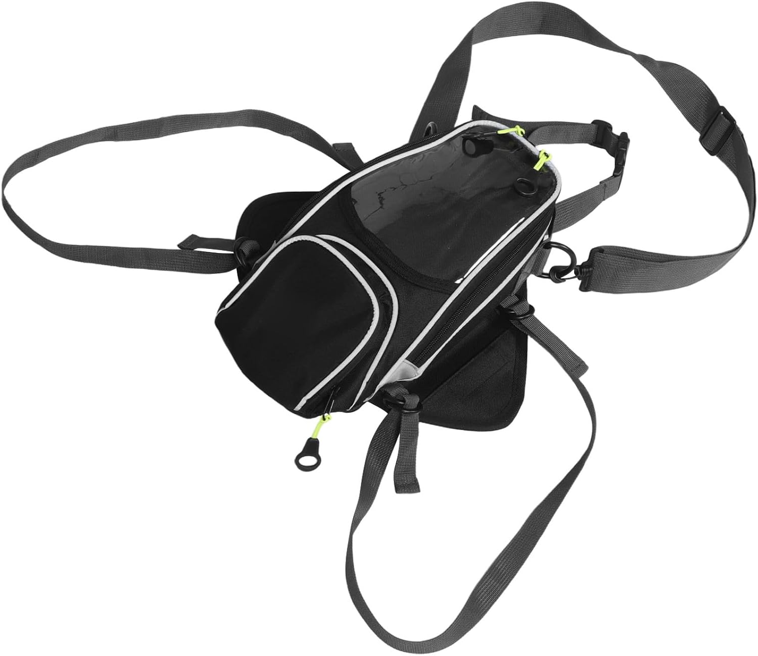 Magnetic Motorcycle Fuel Tank Bag Large Capacity Storage Pouch for Riders with Navigation Holder Compact Lightweight Easy Installation Black