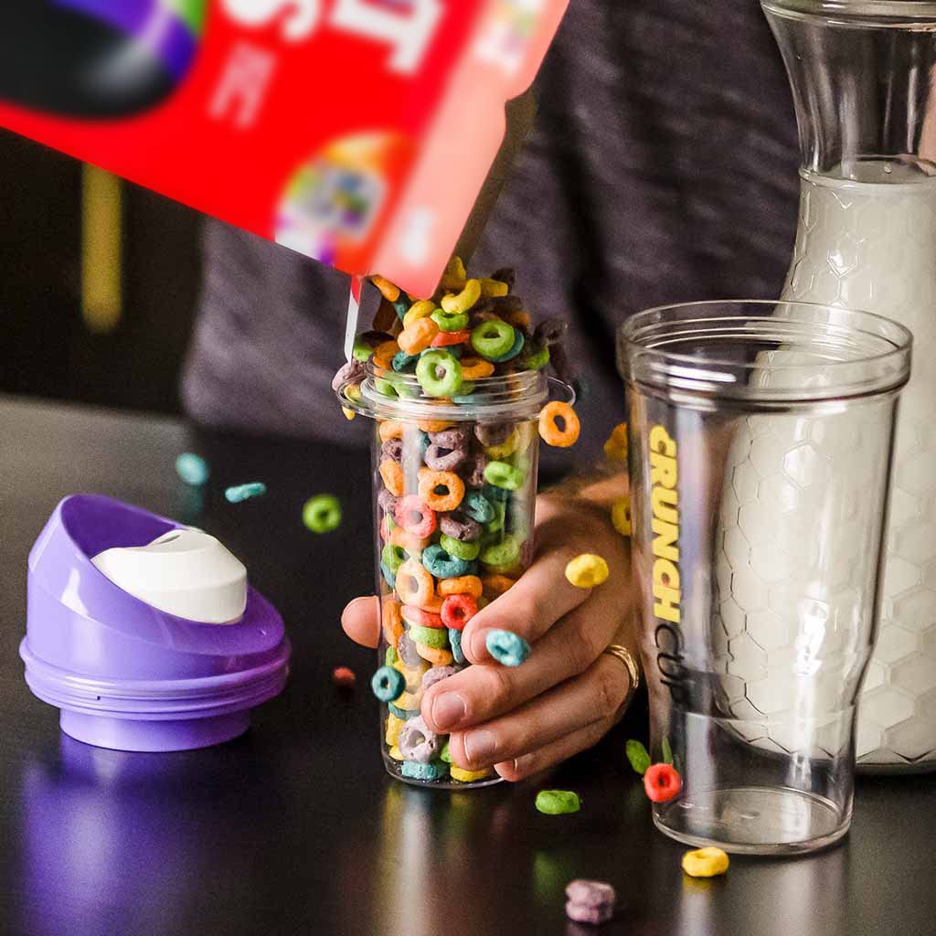 CRUNCHCUP XL Portable Cereal Cup for Breakfast On the Go - Purple image 4