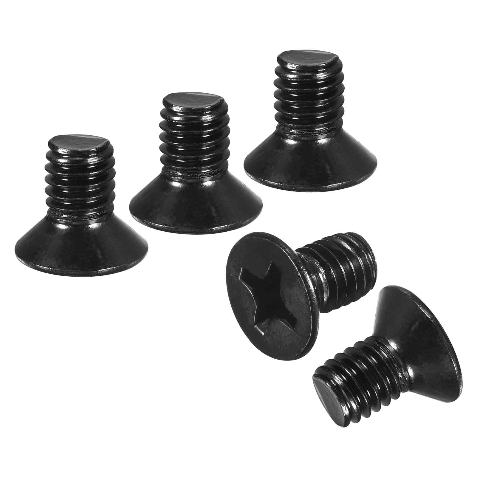 DTGN M5-0.8x8 Flat Head Countersunk Machine Screws - 50pcs - Good for Furniture and Machinery - 304 Stainless Steel Phillips Machine Screws Bolts - Black Oxide Finish — image 1