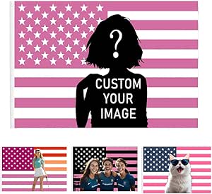 Amazon.com : Custom Pink Flag, Customizable Flags Double Sided Design ...