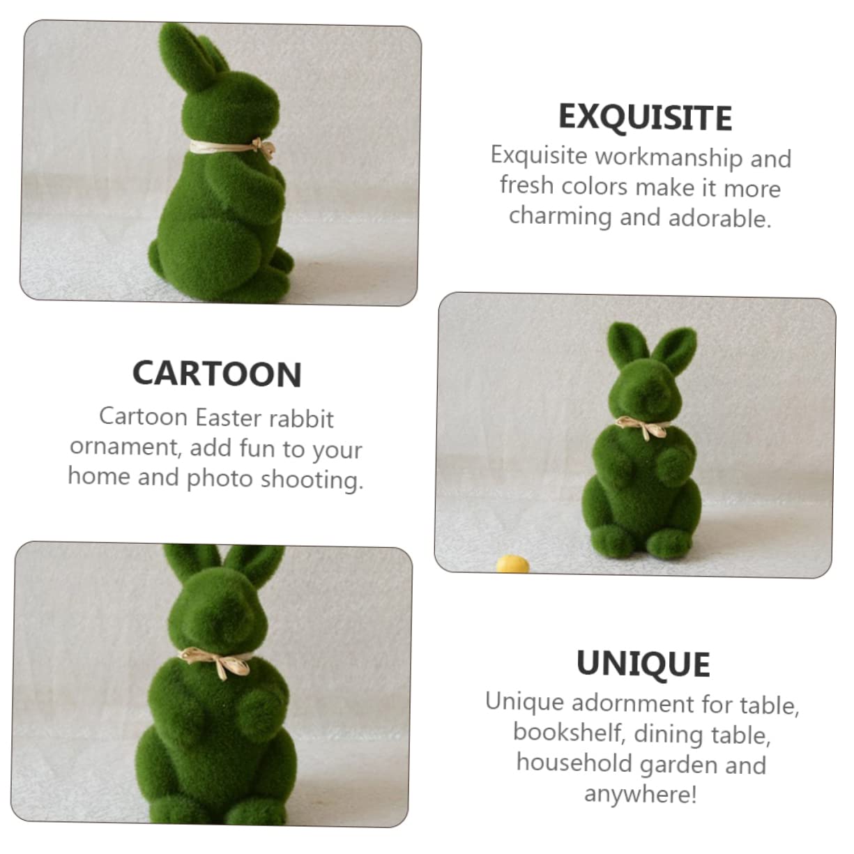 OUNONA 2 Ensembles Lapin De Pâques en Gazon Décoration De Lapin Dessin Animé Mini Lapins Roses Décoration De Jardin De Fées Lapins Artificiels Fournitures De Lapin 8 pièces * 2