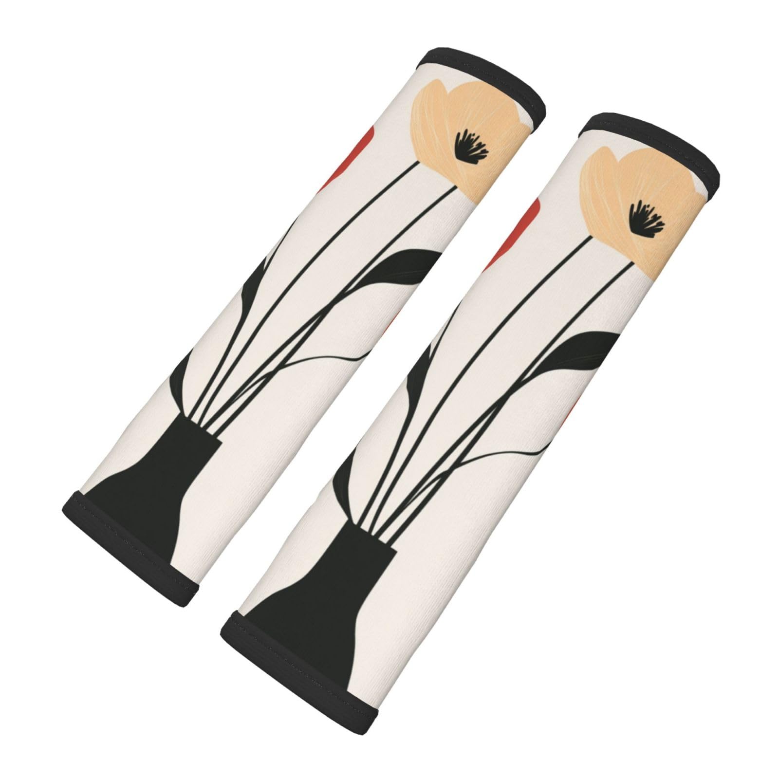 Abstract Minimalistic Flower in Vase Car Seat Belt Cover 2 Pack Seatbelt Strap Shoulder Pad Protector Universal Comfort for Car