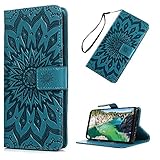 Galaxy S9 Wallet Case, Badalink Embossed Leather Folio Case for Galaxy S9, Phone Protective Cover with Card Slots
