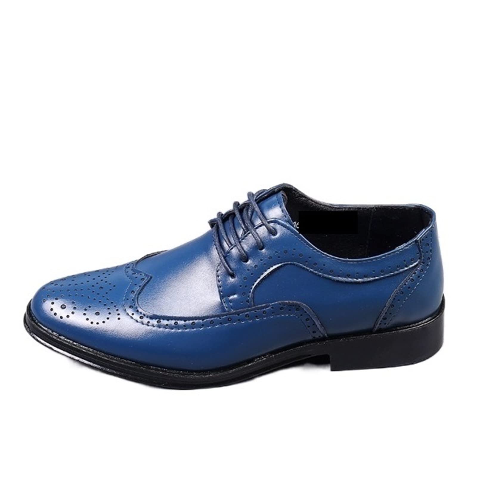 chinese dress ladies Carrucci Mens Navy Blue Lace-up Oxford Leather Dress Shoes With Lug So   The Suit Depot
