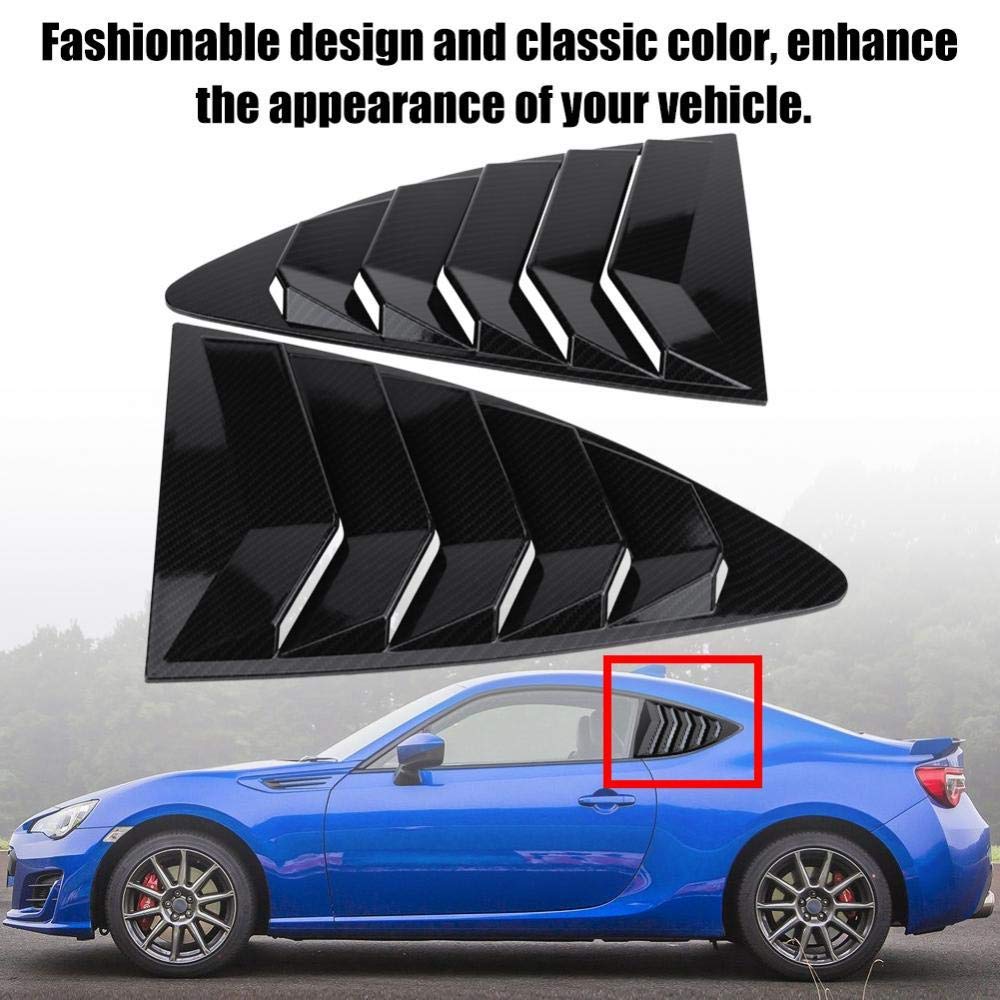 Acouto Rear Side Window Louvers Left & Right Side Window Louver Vent Cover Racing Trim ABS Plastic 1 Pair for 86/Scion FR-S for Subaru BRZ 13-18(Carbon Fiber)