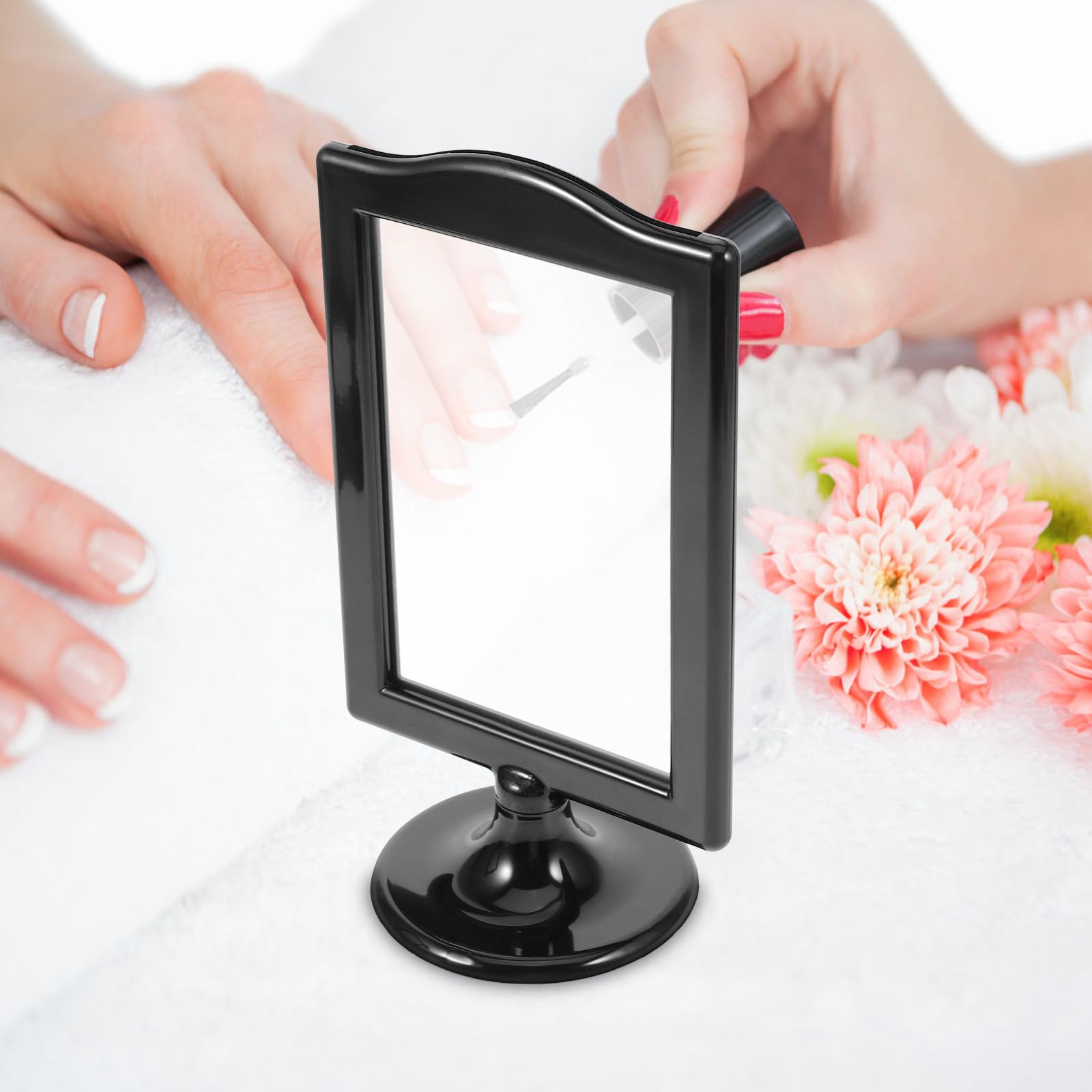 Paquete de 6 Marcos de Fotos de Doble Cara Soporte Vertical, Material Plástico Negro, Diseño Práctico y Elegante para Decoración de Mesa Hogar