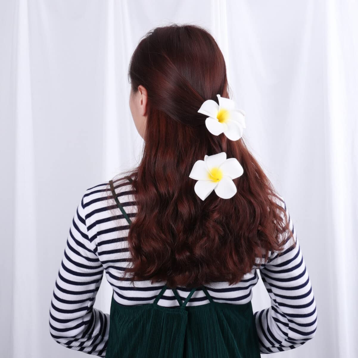 36 Pieces Hair Accessories: Plumeria Flower Clips and Hawaiian Decorations