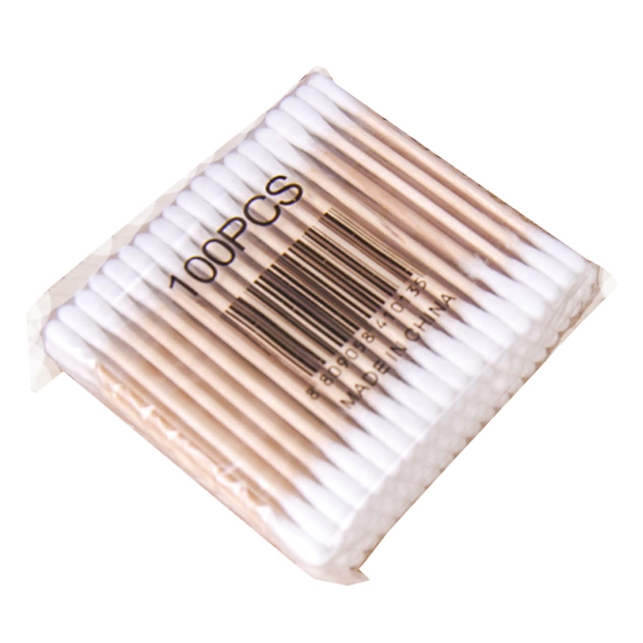 Beavorty 100pcs Wooden Stick Double-Tipped Swabs Makeup Beauty Applicators for Face Body Safe Material