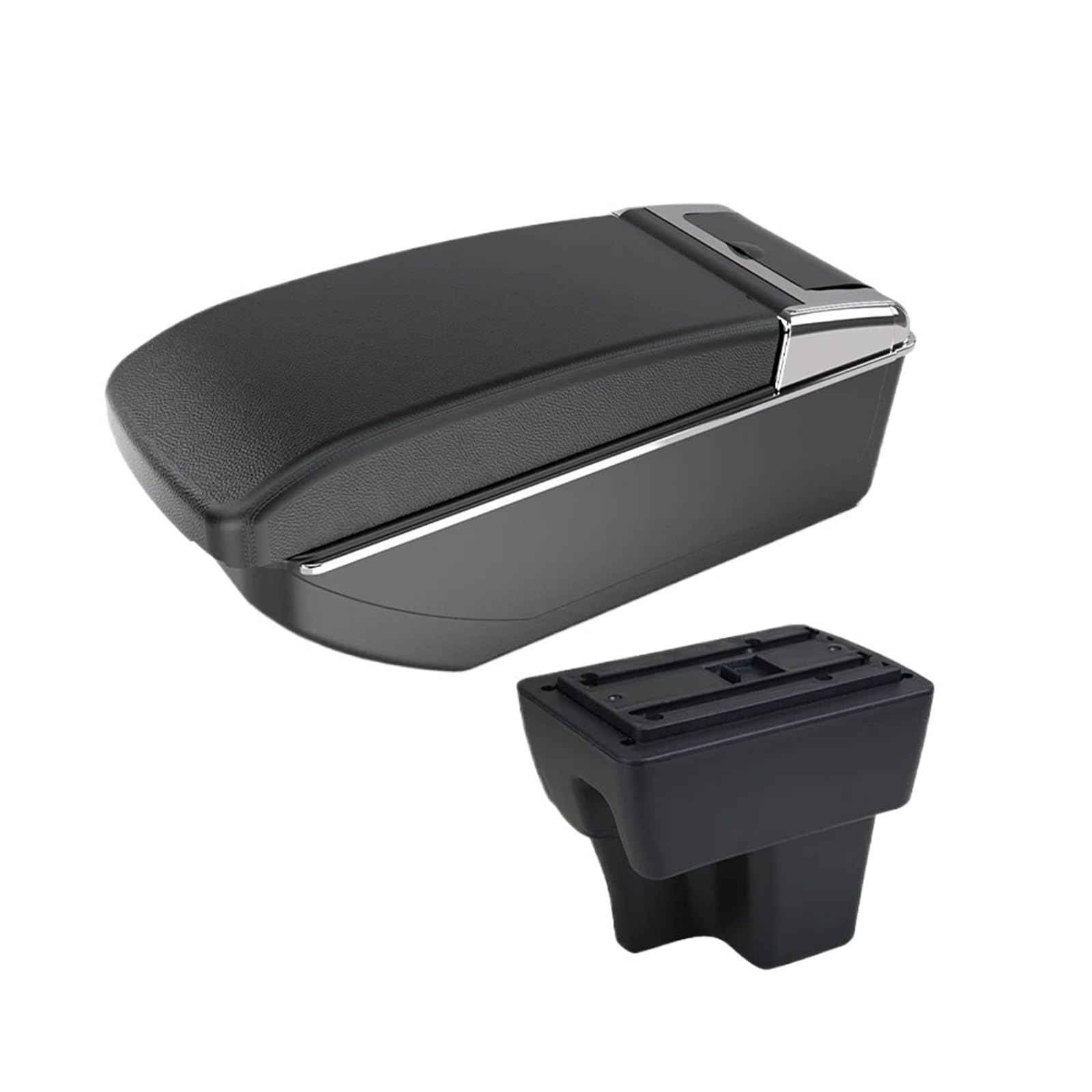 Umdjju B2 Black Line No Usb For Proton For Wira Center Console Interior Storage Box Raised Armrest Usb Accessories Specific Car Models Car Centre Console Armrest Box(B2 Black Line No Usb)