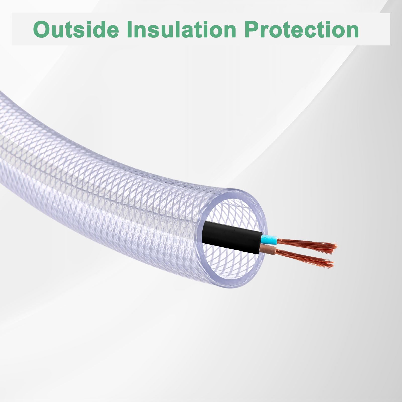 M METERXITY 1" ID x 1 1/4" OD Tuyau En PVC, 10 Ft Tuyau Flexible En PVC Tressé Transparent Haute Pression pour Lignes D'eau, D'huile, D'air