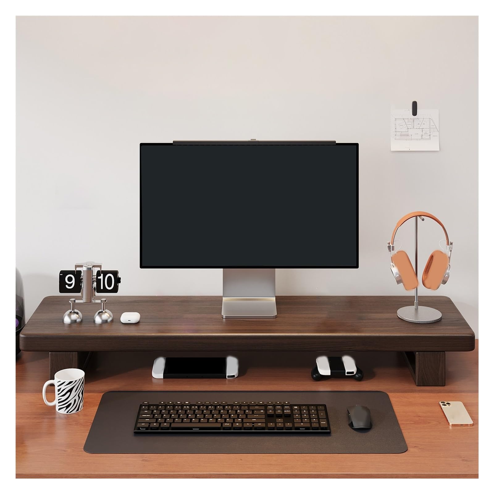 Minimalistyczna Podstawka Monitor, Organizer Biurkowy, Półka na Biurko, Łatwy Montaż I Wielofunkcyjne Zastosowanie; Idealna Laptopa, do Domu I Biura(47.2in/120cm)