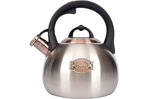 3.1 Quart Teal Whistling Tea Kettle for Stove Top, Food Grade Stainless Steel