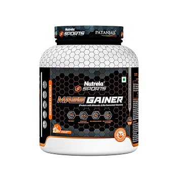 Nutrela Sports Mass Gainer Protein Powder 2 kg (Malai Kulfi) | With 2.5g Creatine, 33.1g Carbs & Biofermented Vitamins