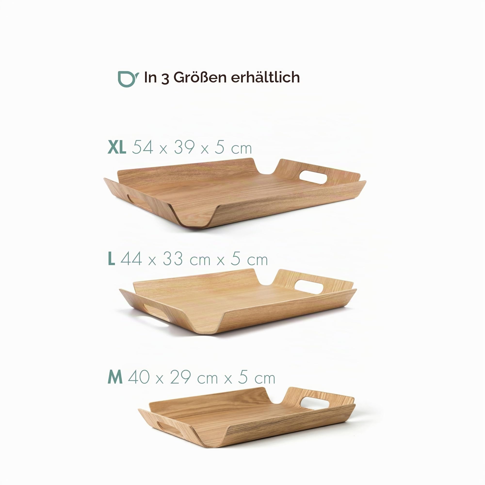 Bredemeijer Large Modern Serving Tray, Wooden Tray, 54.5 x 39.5 x 4.9 cm