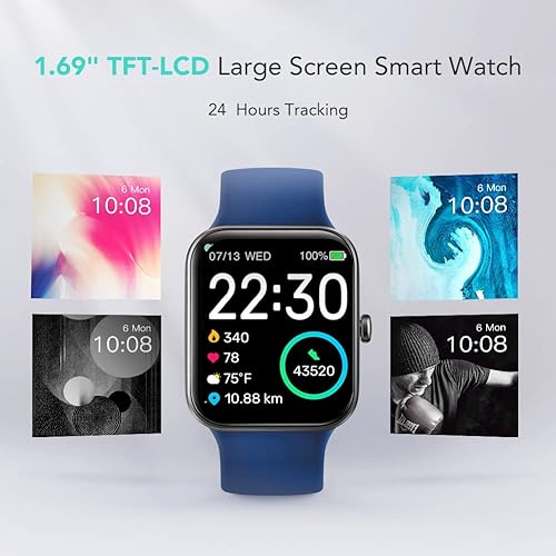 Miniatura 7 de SKG Reloj inteligente rastreador de fitness con natación de 5 ATM impermeable monitor de salud para frecuencia cardíaca oxígeno en sangre sueño