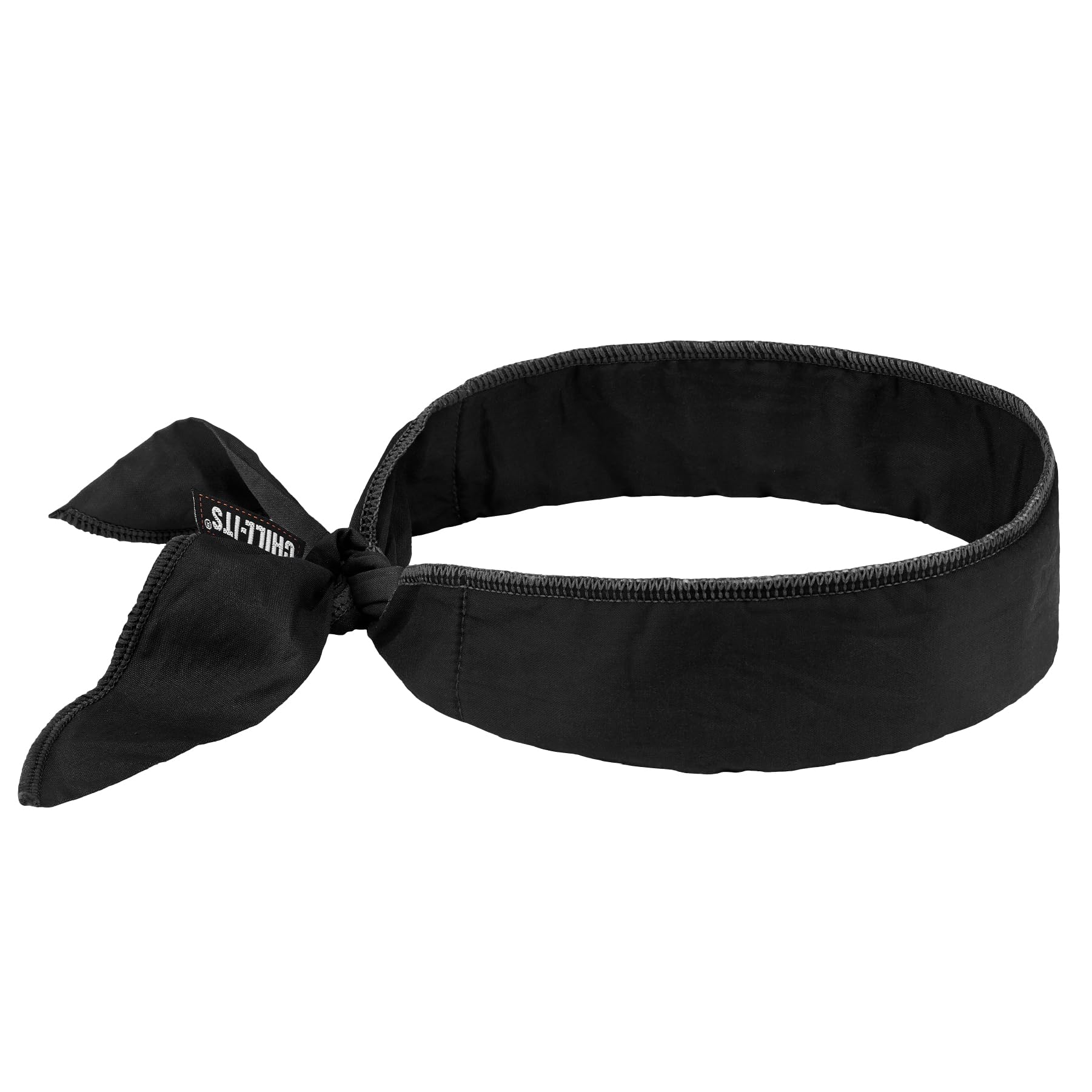 Ergodyne Black Chill-Its 6702 Cooling Bandana, Evaporative Polymer Embedded Material For Cooling Relief