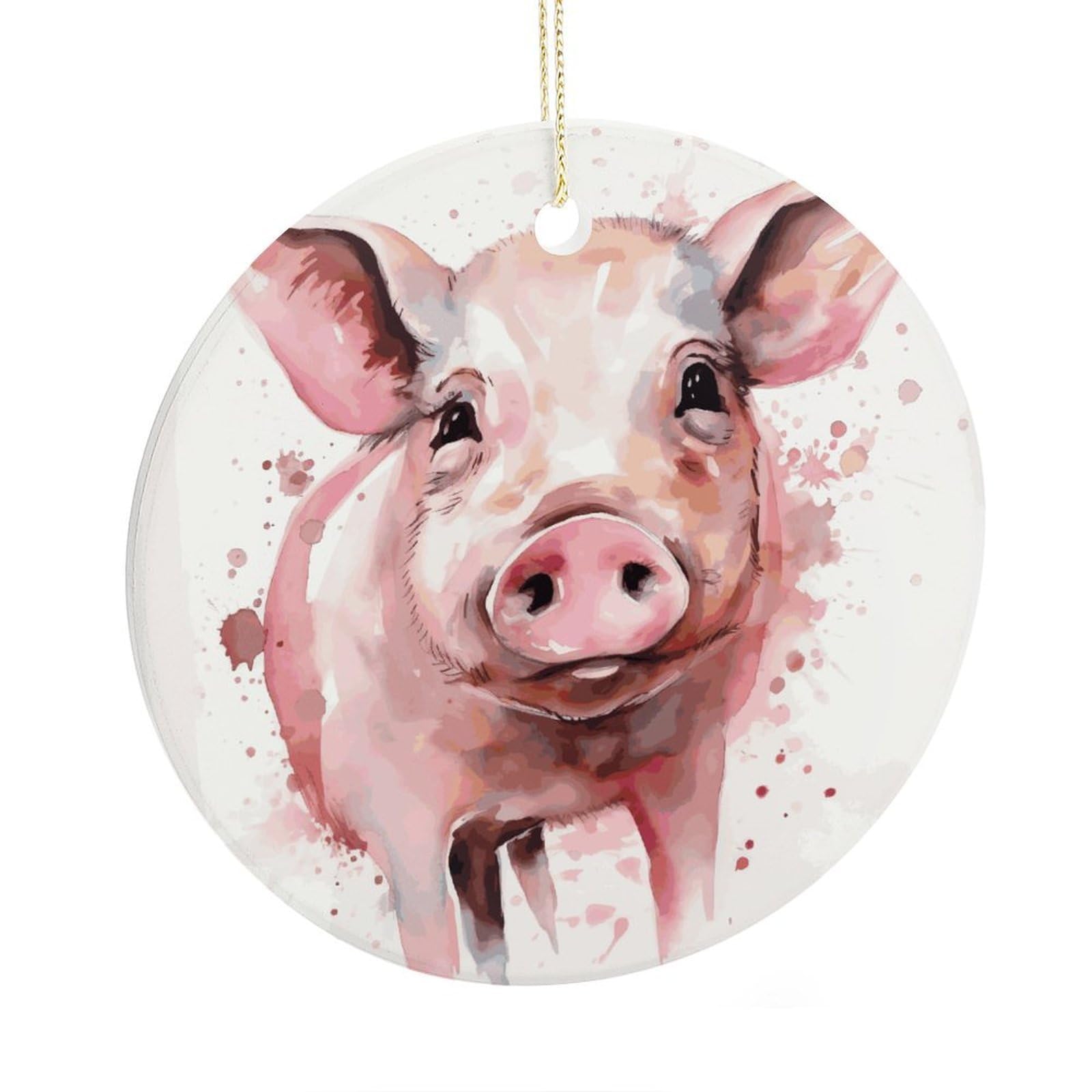 Adfgyerh Style Smiling (3) Ceramic Circular Pendant,2.9 Inch，Hanging Ornament，Gift Exchange Idea Round Ceramic Ornament,For Mom And Daughter，For Home Indoor Outdoor Decor.