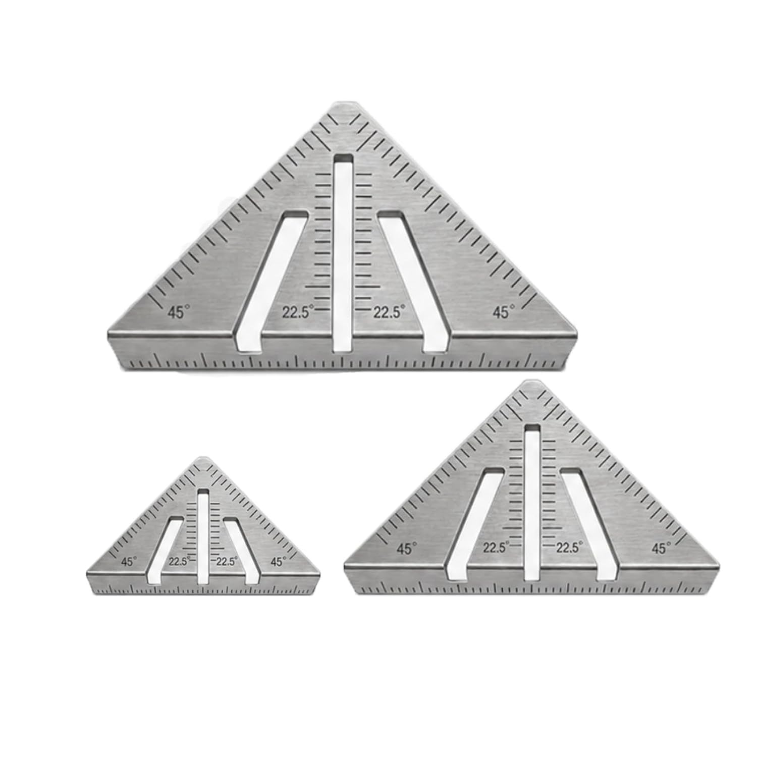 Metalworking Miter Square Ruler, Precision Triangle Ruler for Woodworking(5″+8″+10″)