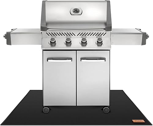 WLEAFJ Tapete para debajo de la parrilla, tapete ignífugo, 36 x 48 pulgadas, para protector de cubierta de parrilla al aire libre, tapete de