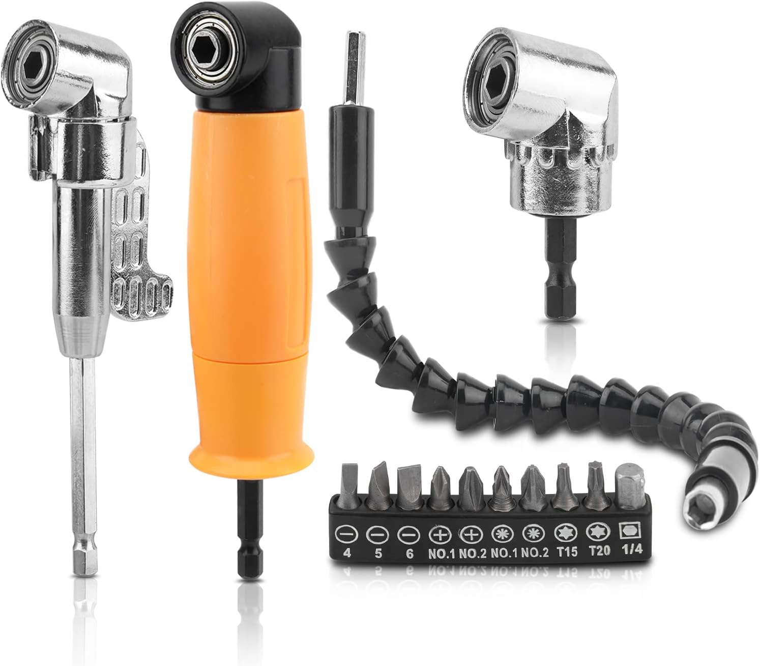 90/105 Degree Right Angle Drill 5 PCS Angle Extension Power Drill
