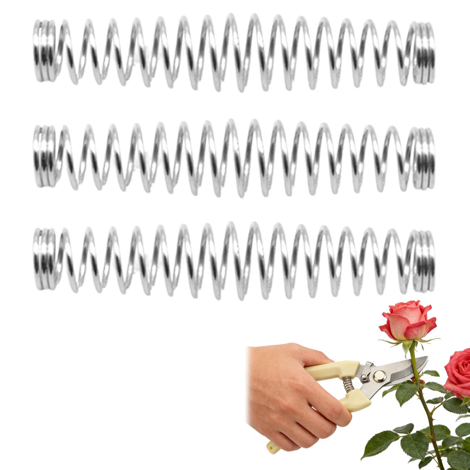 3 Pcs Replacement Pruner Springs, Torsion Spring, Compression Spring, Durable Repair Springs for Garden Secateurs & Hand Pruners, Easy to Install