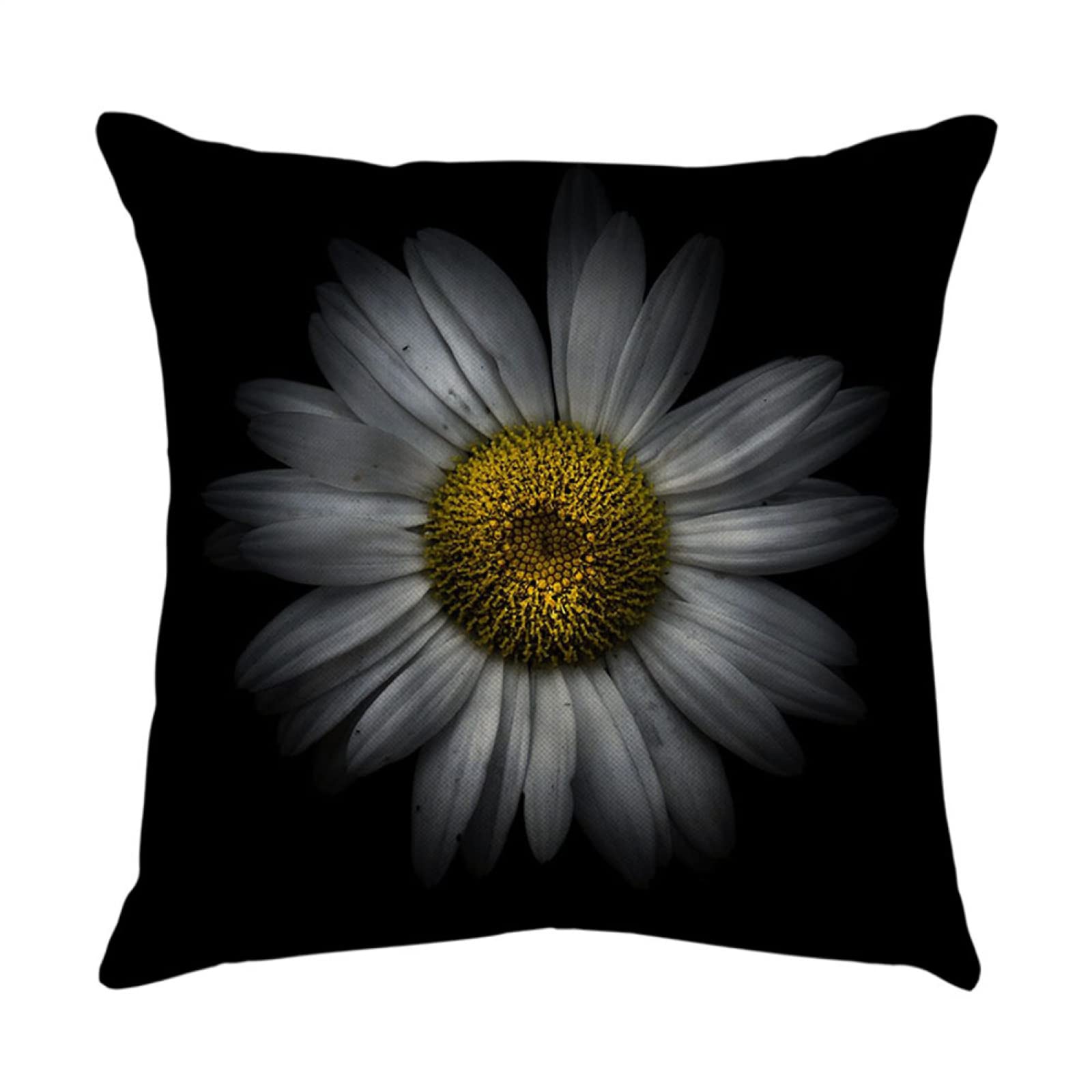 4 Piezas Funda de Almohada Margarita Negra Fundas de Cojín Terciopelo Sencillo y Decorativo para Sofá Camas Dormitorio Coche Lino Cojines Throw Pillow Covers 80x80cm/32x32 Inch