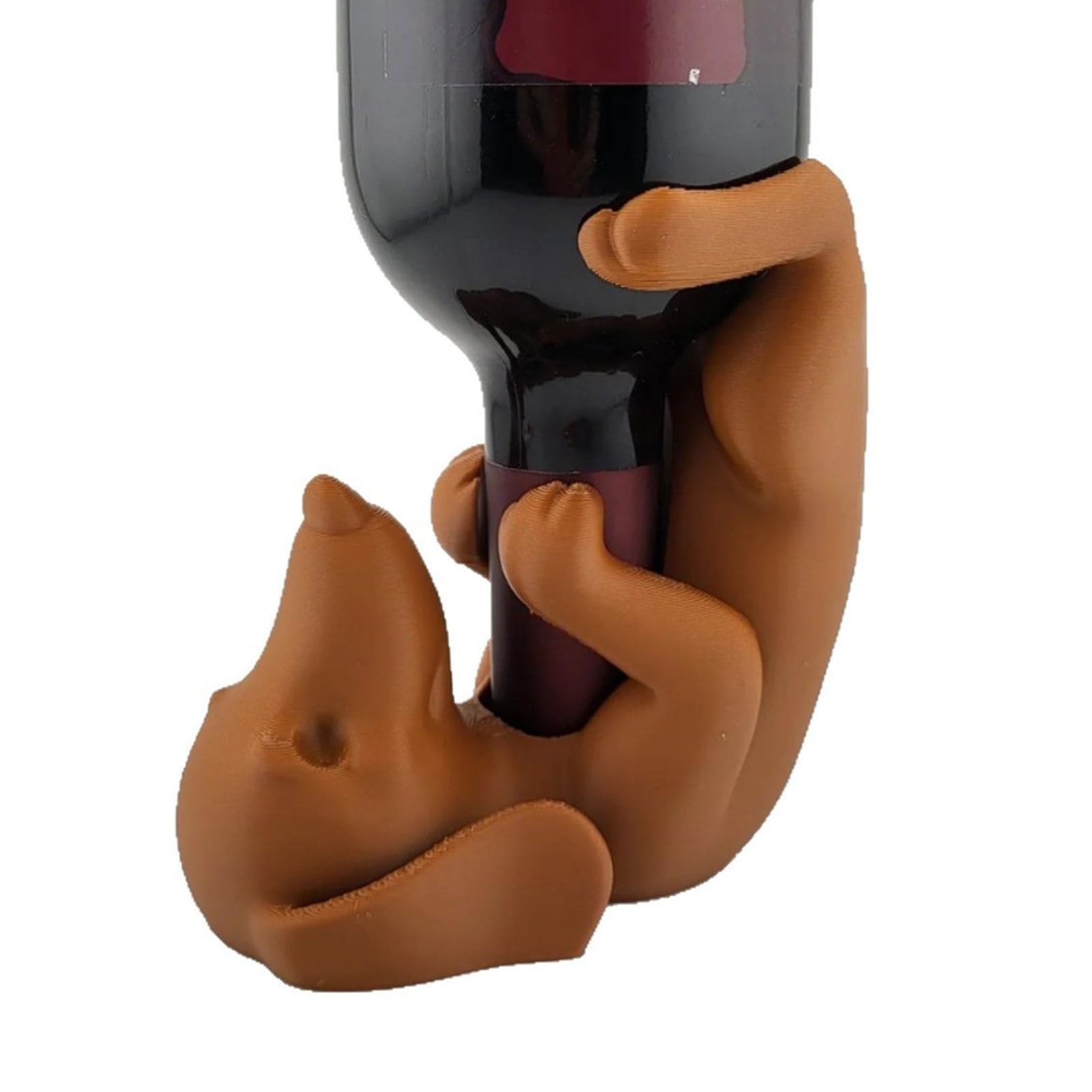 ZhzeYun Cute Resin Dachshund Wine Bottle Rack for Home Kitchen Counter, Sturdy Decorative Dog Bottle Holder Bar Decor, Adorable Multi Color Gift for Dog Lovers and Beverage Enthusiasts Brown