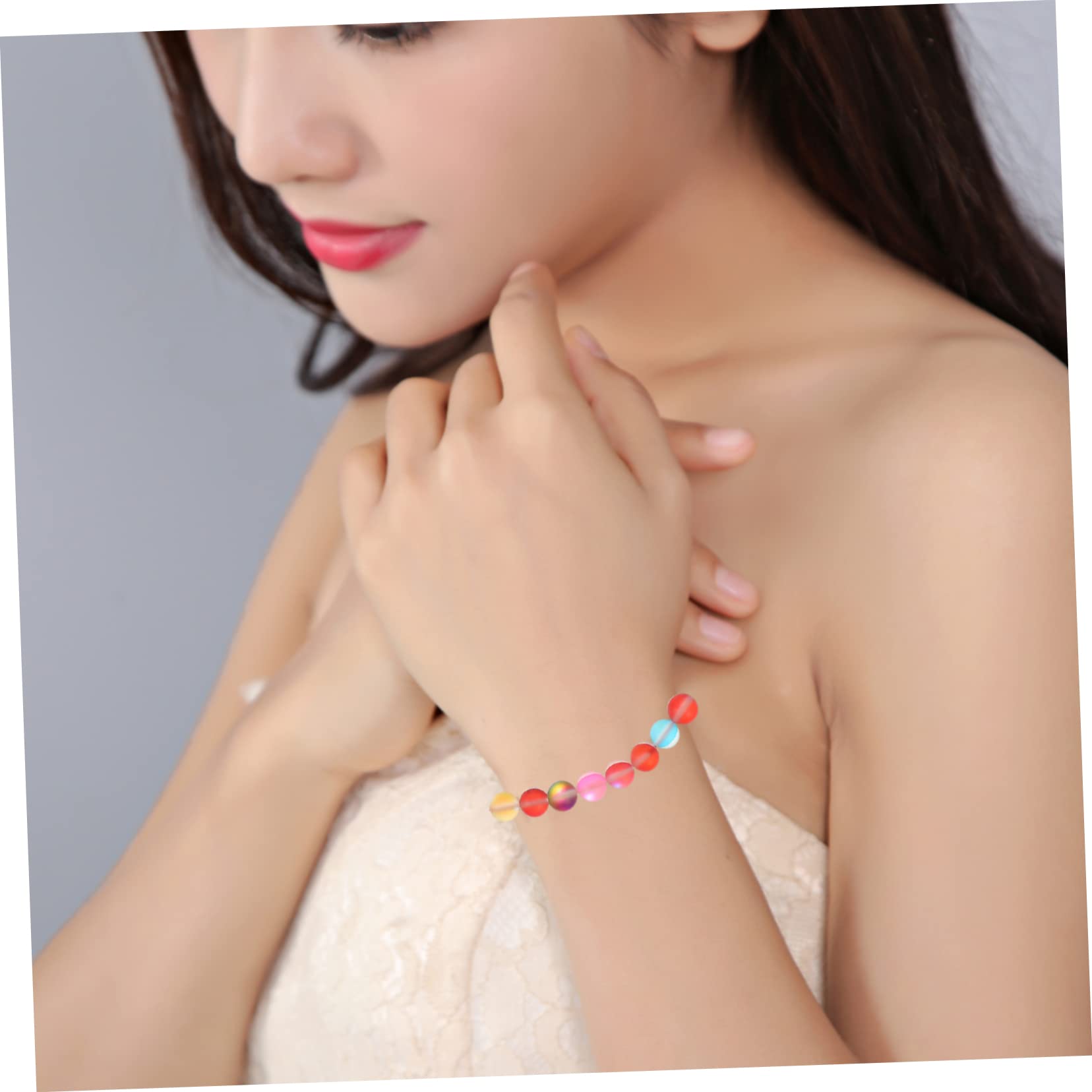 STOBOK Perline Rotonde Matte Cristallo Per Bigiotteria Fai Da Te Di Strisce Di Perline Colorate Per Creare Braccialetti e Collane Artigianali