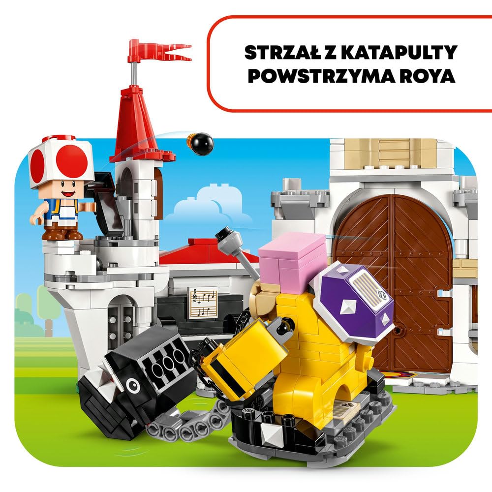 LEGO Super Mario Roy i bitwa na zamku Peach, Interaktywna Zabawka dla Dziecka do Zbudowania z 3 Figurkami, Pomysł na Prezent dla 7-latka, Chłopca i Dziewczynki, Zestaw Przygodowy dla Gracza, 71435