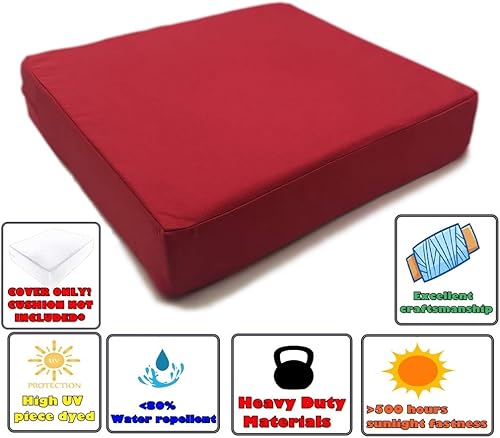 Miniatura 2 de CozyLounge Fundas de cojín para silla de patio de color rojo lava solo (24 pulgadas x 16 pulgadas x 4 pulgadas (4 fundas)