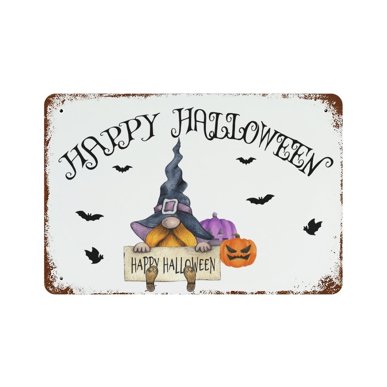 Panneau en métal Happy Halloween, idée cadeau de bienvenue originale
