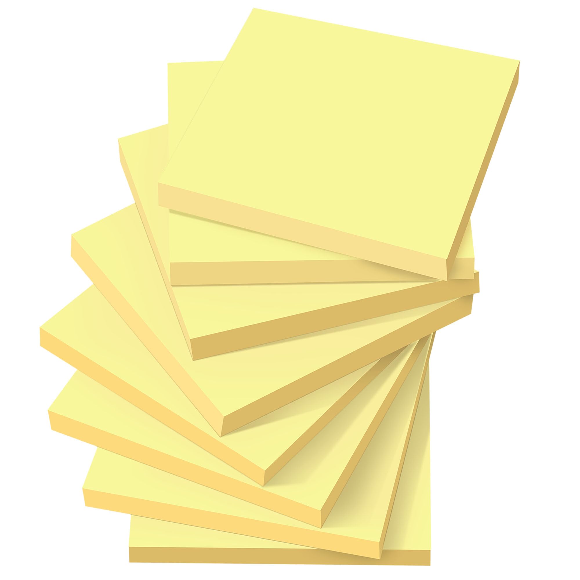 (8 Pack) Sticky Notes 3x3 in Canary Yellow, Clean Removal, Recyclable, Self-Stick Pads, Easy to Post for Home, Office, Notebook